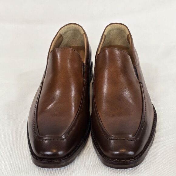 Johnston & Murphy Shoes Mens Size 8.5 Brown Leather Slip On Loafers Sheepskin - Picture 4 of 13